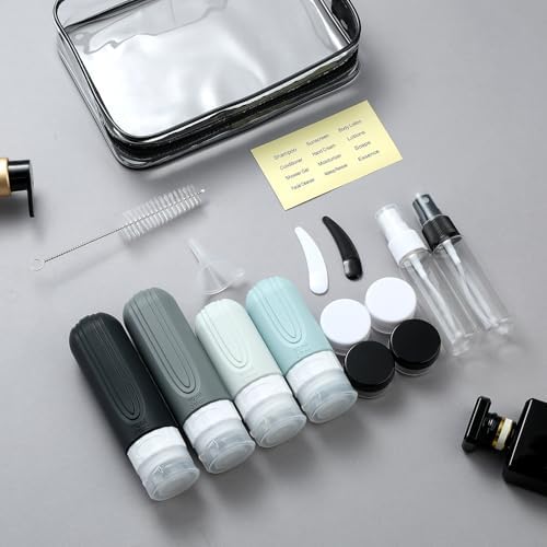 16 Pack Travel Bottles - Silicone Toiletries Containers, Leak Proof Refillable Shampoo & Conditioner Essentials - Image 5