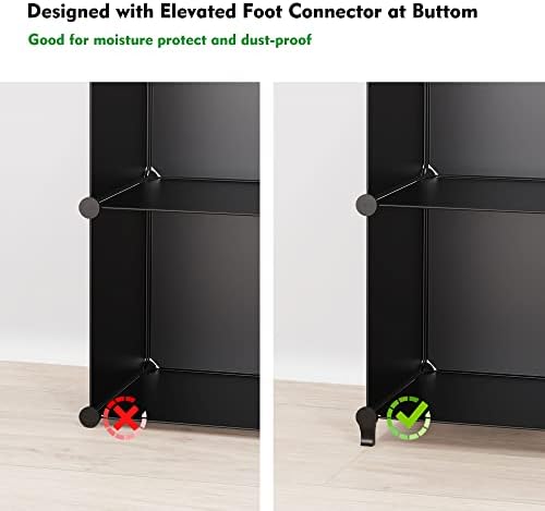 HOMIDEC Closet Organizers and Storage, 9 Cube Storage Organizer, Portable Closet Organizer Cubes Shelves for Clothes, Bedroom, Kids Room, Bathroom, Wardrobe, Garment Racks, Black - Image 7