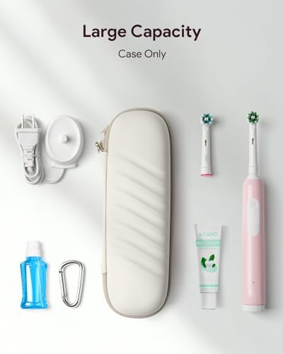 Electric Toothbrush Case for Oral-B Pro/iO/Philips Sonicare, Waterproof Traveling Toothbrush Storage Bag with Mesh Pocket Covers Protection (Beige) - Image 5