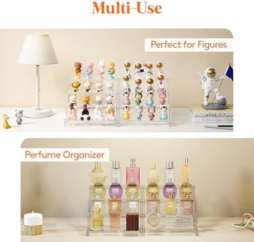Lifewit 4 Tier Clear Display Riser Stand, Tool-free Assembly, Plastic Organizers for Figures, Cupcake, Perfume, Dessert, Desktop Display Stand for Organize and Decoration, 9 Inch, 1-Pack - Image 3