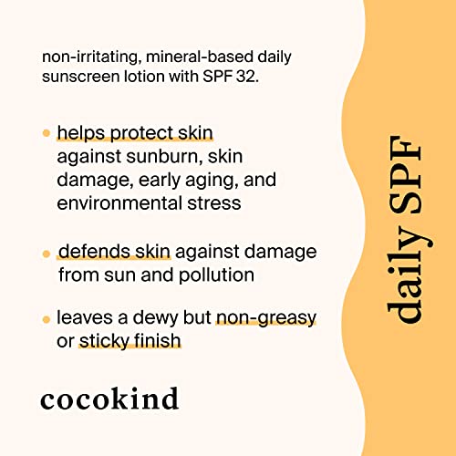Cocokind Daily SPF, Mineral Face Sunscreen with Zinc Oxide, SPF 32, Reef Safe, Unscented, All Skin Types, Non-Toxic, Cruelty Free, 1.7 fl oz - Image 2