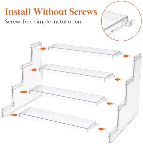 Lifewit 4 Tier Clear Display Riser Stand, Tool-free Assembly, Plastic Organizers for Figures, Cupcake, Perfume, Dessert, Desktop Display Stand for Organize and Decoration, 9 Inch, 1-Pack - Image 2