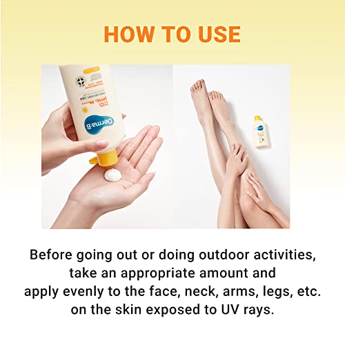 Derma B Everyday Sun Block Large Size Sunscreen SPF50+ PA++++ 6.71 Fl Oz, 200ml Fast-Absorbing Lightweight SPF Moisturizer, Facial Body Non-Sticky for Dewy Skin, Korean Protection Lotion - Image 6