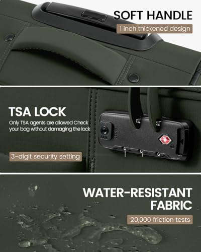 LOVEVOOK Carry On Luggage 22x14x9 Airline Approved, 22 Inch Softside Suitcases with Spinner Wheels, Lightweight Carry-on Suitcase with TSA Lock for Women Men, Large Luggage for Travel Business Trip - Image 7