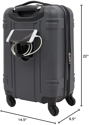 Wrangler 20" Astral Hardside Carry-On Luggage, Dark Shadow - Image 9