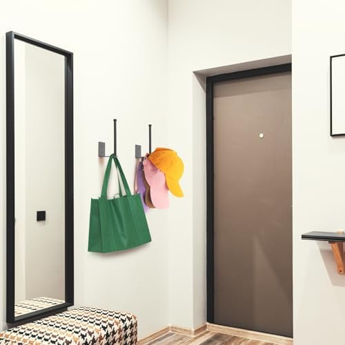 2 Pack Hat Racks for Baseball Caps, Stainless Steel Hat Organizer for Baseball Cap, Hat Holder Storage Organizer, Hat Hanger Strong Adhesive/Wall Drilled for Door, Bedroom, Closet(Black 6 in) - Image 8