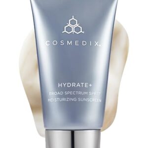 COSMEDIX Hydrate Plus Sunscreen with Broad Spectrum SPF 17 - Moisturizing Face & Body Sun Screen for Travel & Daily Skin Care - Sunblock for Skin Elasticity, Dewy & Radiant Glow, No White Cast