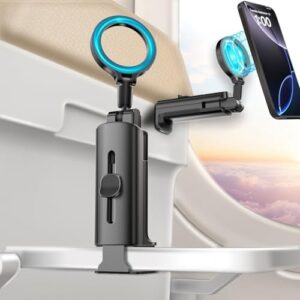 Airplane Phone Holder Travel Essentials,Travel Phone Holder,for MagSafe Airplane, Magnetic Handsfree Airplane for iPhone 16 15 14 13 12 Stand Accessories for Travel and Business