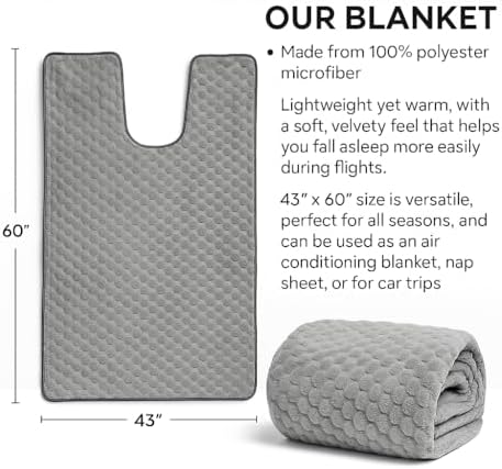 Travel Pillow and Blanket Set – 4-in-1 Memory Foam Neck Pillow, Soft Blanket, Sleep Eyes Mask & Earplugs – Compact & Lightweight Travel Kit for Airplane, Car, and Train Journeys - Image 6