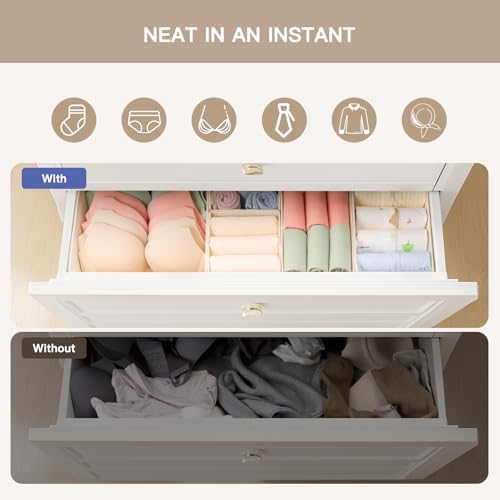 Criusia Drawer Organizer Clothes, 21 Pack Dresser Organizer for Baby Clothes, Underwear, Sock - Foldable Closet Organization and Storage Dividers Bins for Nursery, Bedroom (Beige) - Image 3