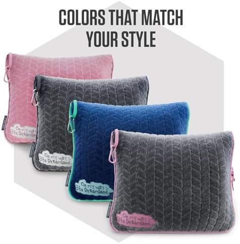 VENTURE 4TH Travel Blanket Pillow – Premium Ultra-Soft & Warm 2-in-1 Blanket or Pillow for Airplane, Car & Bus – Compact, Lightweight & Portable – Lint-Free, No Shedding, No Pilling - Gray/Pink - Image 6