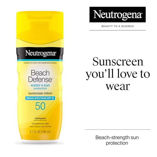 Neutrogena Sunscreen Lotion Beach Defense SPF 50, Face and Body Sunscreen, Hawaii Reef Act 104 Compliant, Octinoxate & Oxybenzone Free, Oil Free, Fast Absorbing Sun Care, 6.7 fl oz - Image 2