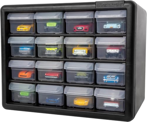 Akro-Mils 16-Drawer Plastic Drawer Storage Cabinet for Garage Organization, Beads, Makeup Organizer, Building Bricks Storage, Teacher Toolbox, 10-1/2" W x 6-1/2" D x 8-1/2" H, 10116 Black - Image 17