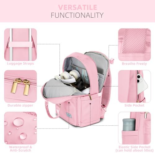 LARVENDER Luggage Sets 3 Piece, Hardside PP Carry On Suitcase with 360° Spinner Wheels TSA Lock Luggage Sets for Women, Orchid Pink - Image 4