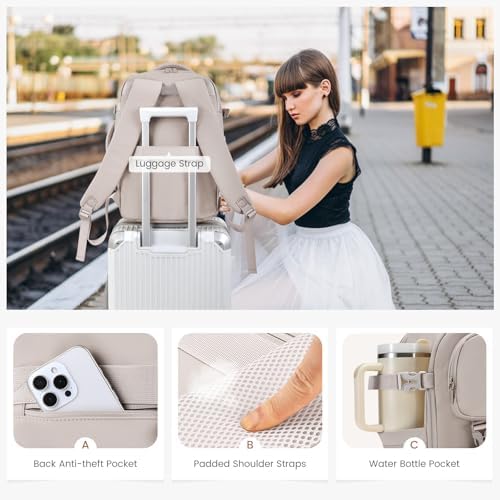 LOVEVOOK Travel Backpack for Women Men, TSA Carry on Backpack Flight Approved 40L Fits 17 Inch Laptop, Waterproof Personal Item Travel Bag Business Weekender Daypack with Detachable Crossbody Bag - Image 8