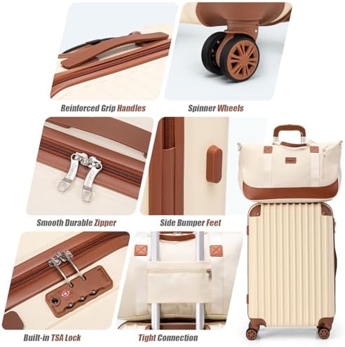 Luggage Sets 5 Piece Suitcases with Wheels, Suitcase Set ABS Hard Case Luggage with TSA Lock Spinner Wheels Durable Travel Luggage - Image 3