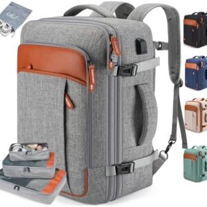 Travel Laptop Backpack,42L Carry on Luggage, Flight Approved Expandable Backpack,Business Anti Theft Weekender Bags for Women Men, Water Resistant Expandable Backpacks With 4 Packing Cubes