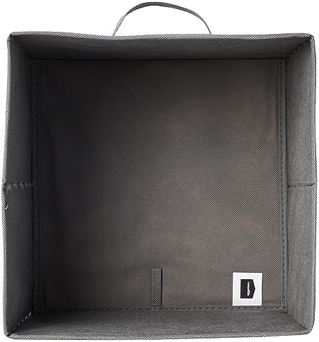 Amazon Basics Cube Organizer Storage Bins Handles, Collapsible Fabric, Pack of 6, 10.5"x10.5"x11", White/ Light Grey Stripe - Image 3