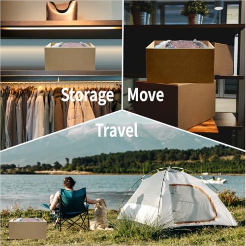 7 Pack Small Space Saver Vacuum Storage Bags for Clothing Travel, Vacuum Seal Compression Bags for Clothes, Packing, Luggage, Blankets, Comforters and Pillows, Hand Pump Included - Image 2