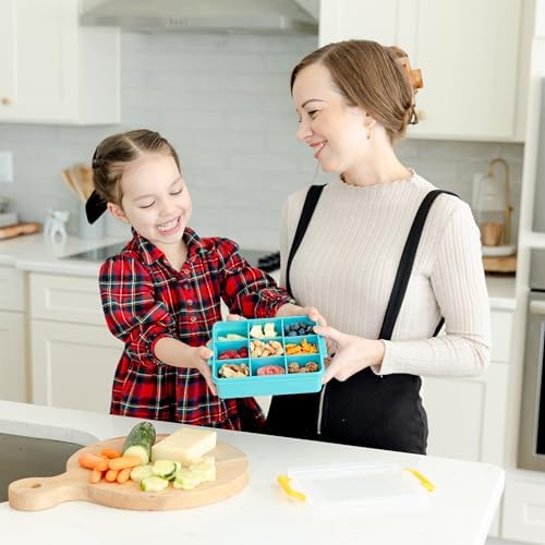 Travel Snack Box for Kids - Customizable Snackbox Container Organization System with Removable Dividers and Fun Silicone Character Decorations - Air-Tight Dishwasher-Friendly Toddler Food Containers - Image 4