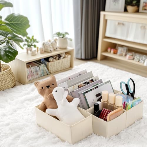 Criusia Drawer Organizer Clothes, 21 Pack Dresser Organizer for Baby Clothes, Underwear, Sock - Foldable Closet Organization and Storage Dividers Bins for Nursery, Bedroom (Beige) - Image 9