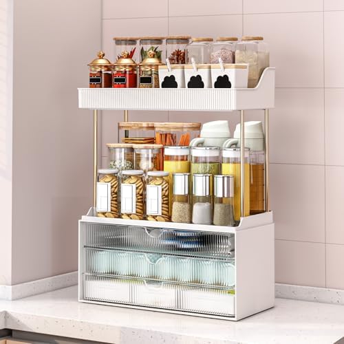 5 Tiers Bathroom Counter Organizer - 3 Drawers Makeup Organizer, Cosmetic Storage Drawer for Dresser Countertop and Bathroom Vanity for Large Skincare, Perfume, Clear - Image 8