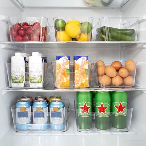 12 PACK Multi-Use Clear Plastic Storage Bins for Organizing w/ Labels - Home, Kitchen, Bathroom, Office, Pantry Cabinet Shelf Organizer Bins - SOHO Collection, RV, Fridge Organization Containers - Image 5