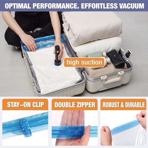 Travel Vacuum Storage Bags with Electric Pump, 10 Combo Travel Packing Bags for Luggage and Suitcase, Carry-on Size Compression Space Saver for Clothes and Clothing - Image 5