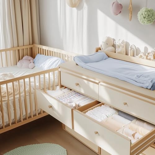 Criusia Drawer Organizer Clothes, 14 Pack Dresser Organizer for Baby Clothes, Underwear, Sock- Foldable Closet Organization and Storage Dividers Bins for Nursery, Bedroom and Dorm (Beige) - Image 2