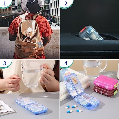 1Pack Travel Pill Organizer - 10 Compartments Pill Case, Compact and Portable Pill Box, Perfect for On-The-Go Storage, Pill Holder for Purse Gray - Image 6