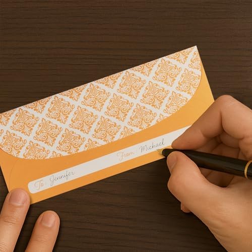 Money Envelopes for Cash Gifts, 100-Count Elegant Gold Victorian Bloom Damask Envelopes for Christmas, Birthdays, Weddings, Graduations, 3 x 7 Inches - Image 7