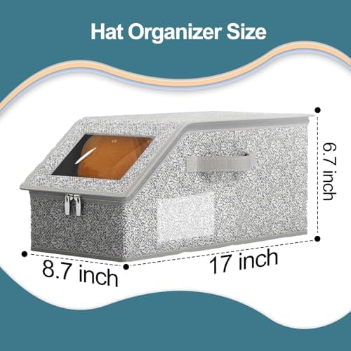 2 Pack Hat Storage for Baseball Caps, Stackable Baseball Cap Organizer, Hat Storage with Clear Window, Holds Caps for Closet, Suitable for Men & Women - Image 2