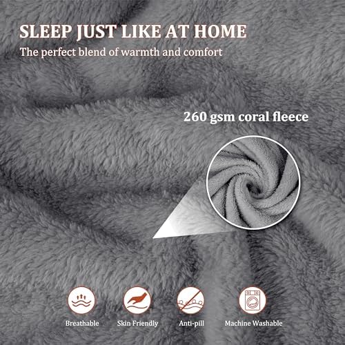 Tirrinia Soft Travel Blanket Pillow, 3-in-1 Foldable Airplane Throw Blanket, Long Flight Essentials, Car Pillow, Lightweight Travel Accessories - Image 7