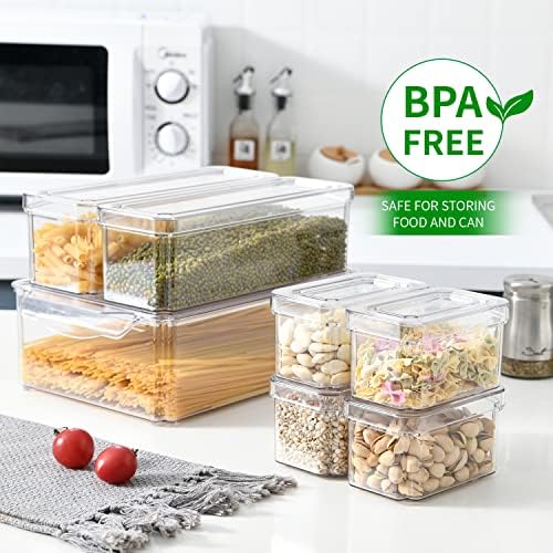 10 Pack Fridge Organizer, Stackable Refrigerator Organizer Bins with Lids, BPA-Free Produce Fruit Storage Containers for Storage Clear for Kitchen, Food, Drinks, Vegetable Storage - Image 9