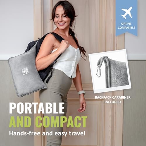 BOACAY Soft & Warm Travel Blanket for Airplane & Car - Long Flight Essential for Women, Men, Kids - Compact Pillow with Luggage Sleeve & Backpack Clip - Image 3