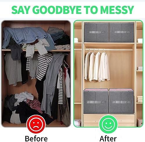 Jeans Organizer for Closet, Foldable Wardrobe Clothes Organizer with Handle, Stackable Closet Clothes Drawer Organizer Tshirts with 7 Grids for Leggings, Sweater, Jean, Pants, Grey (6 PACK) - Image 4