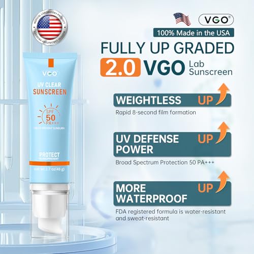 VGO Mineral Sunscreen for Face, Reef Safe Sunscreen, Oil-Free Face Moisturizer with SPF 50, Broad-Spectrum UVA/UVB Protection, Lightweight, Non-Comedogenic, Travel Size (1 pack) - Image 2