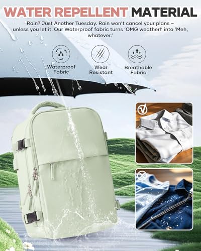 Vacuum Seal Travel Backpack with Air Pump,Compression Vacpack Waterproof Carry On Backpack for Travel Women Men with Vacuum System,Airlines Approved Daypack Laptop Space Saver Bags,MintGreen - Image 8