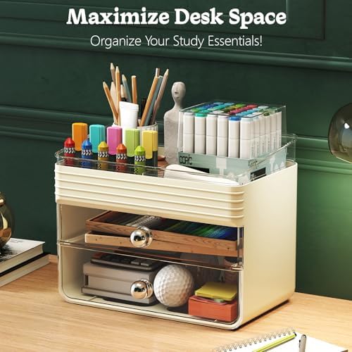 LAMU Makeup Organizer Countertop with Extra Large Drawer, Bathroom Organizers and Storage for Dresser, Vanity, No Install, Ideal for Large Skincare, Perfume, Present, and Women, Dual-Tone color - Image 6