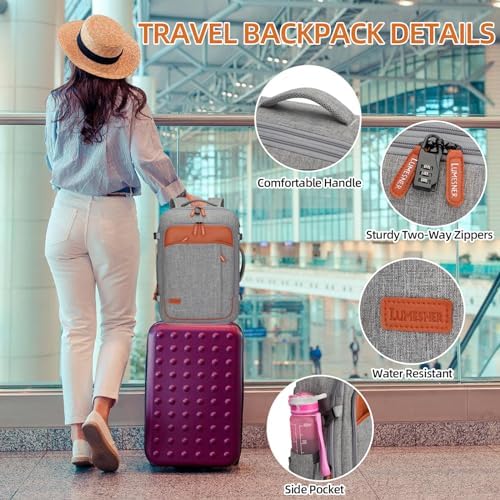 Travel Laptop Backpack,42L Carry on Luggage, Flight Approved Expandable Backpack,Business Anti Theft Weekender Bags for Women Men, Water Resistant Expandable Backpacks With 4 Packing Cubes - Image 5