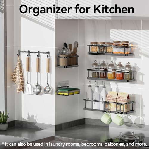 YASONIC Shower Caddy, 100% Rustproof Shelves for Inside Shower, No Drilling Bathroom Organizers and Storage, 6 Pack Large Capacity Bathroom Caddy for Kitchen & Home Decor - Image 8