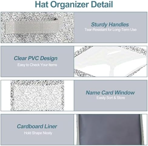 2 Pack Hat Storage for Baseball Caps, Stackable Baseball Cap Organizer, Hat Storage with Clear Window, Holds Caps for Closet, Suitable for Men & Women - Image 5