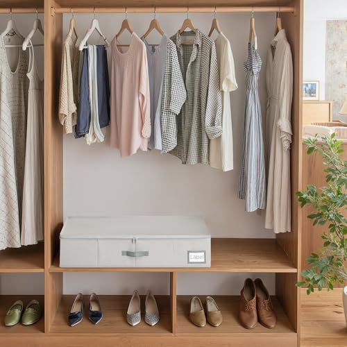 Cupic Cupid Under Bed Storage Containers, Foldable Organizer with Lid for Bedroom, Underbed Storage Box for Blankets, Clothes, Shoes, 2 Pack, Grey - Image 5