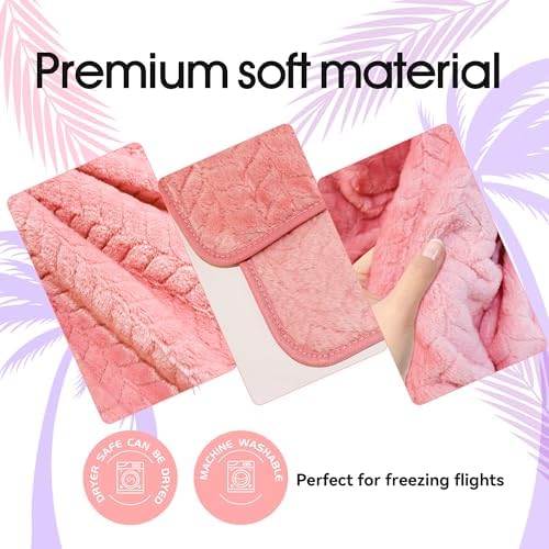 Travel Blanket and Pillow – Ultra Soft Lightweight Compact Blanket for Airplane, Car, Bus, Travel – Portable Cozy Fleece for Men, Women, and Kids – Pink, 42" x 68" - Image 2