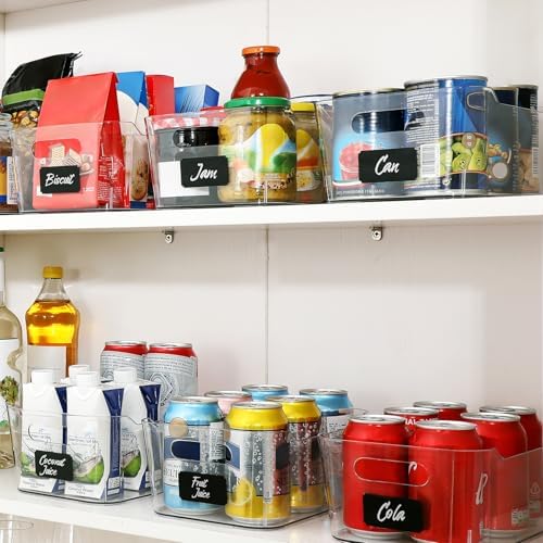 12 PACK Multi-Use Clear Plastic Storage Bins for Organizing w/ Labels - Home, Kitchen, Bathroom, Office, Pantry Cabinet Shelf Organizer Bins - SOHO Collection, RV, Fridge Organization Containers - Image 7