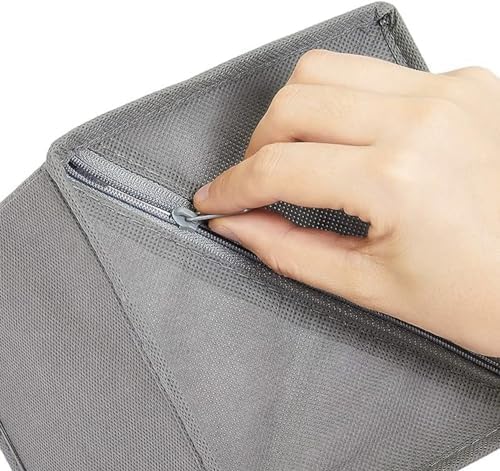 Amazon Basics Cloth Drawer Storage Organizer Boxes for Socks, Underwear and Baby Items, Set of 6, Gray - Image 4