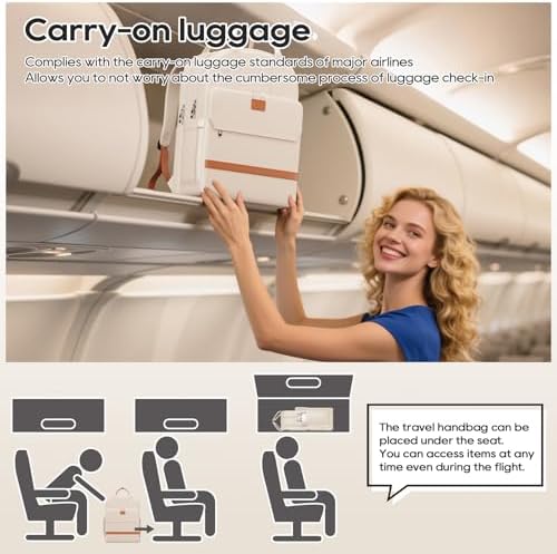 imiomo Hard Shell 20 Inch Carry on Luggage 3 Piece Set with Travel Backpack, Lightweight Hardside Carry-On Suitcase with Spinner Wheels and TSA Lock, Beige - Image 9