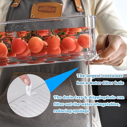 10 Pack Fridge Organizer, Stackable Refrigerator Organizer Bins with Lids, BPA-Free Produce Fruit Storage Containers for Storage Clear for Kitchen, Food, Drinks, Vegetable Storage - Image 7