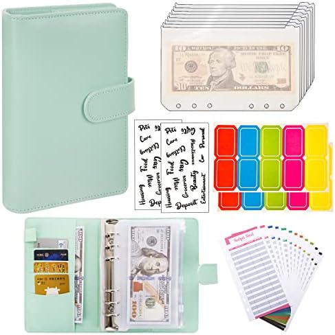 NICOOTHBudget Binder Cash Envelopes A6 Money Saving Binder with Zipper envelopes (Green) - Image 5
