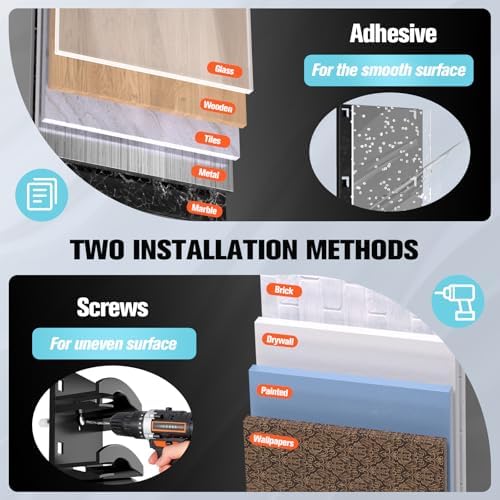 Hat Organizer for Baseball Caps 2Pack, Hat Rack for Wall with Strong Adhesive Hold up to 20 Hats, Hat Hanger Holder Display for Door Closet, Cap Organizer Storage Multilayer Two Mounting Option(Black) - Image 5